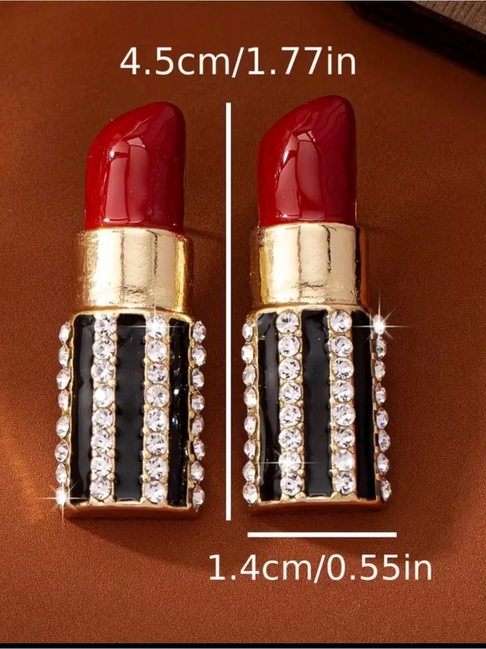 Red Lipstick Statement Earrings - Women Makeup Accessory